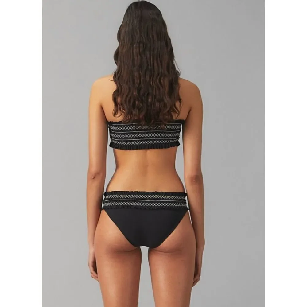 New. Tory Burch black smocked bikini top. Normally $118. XS